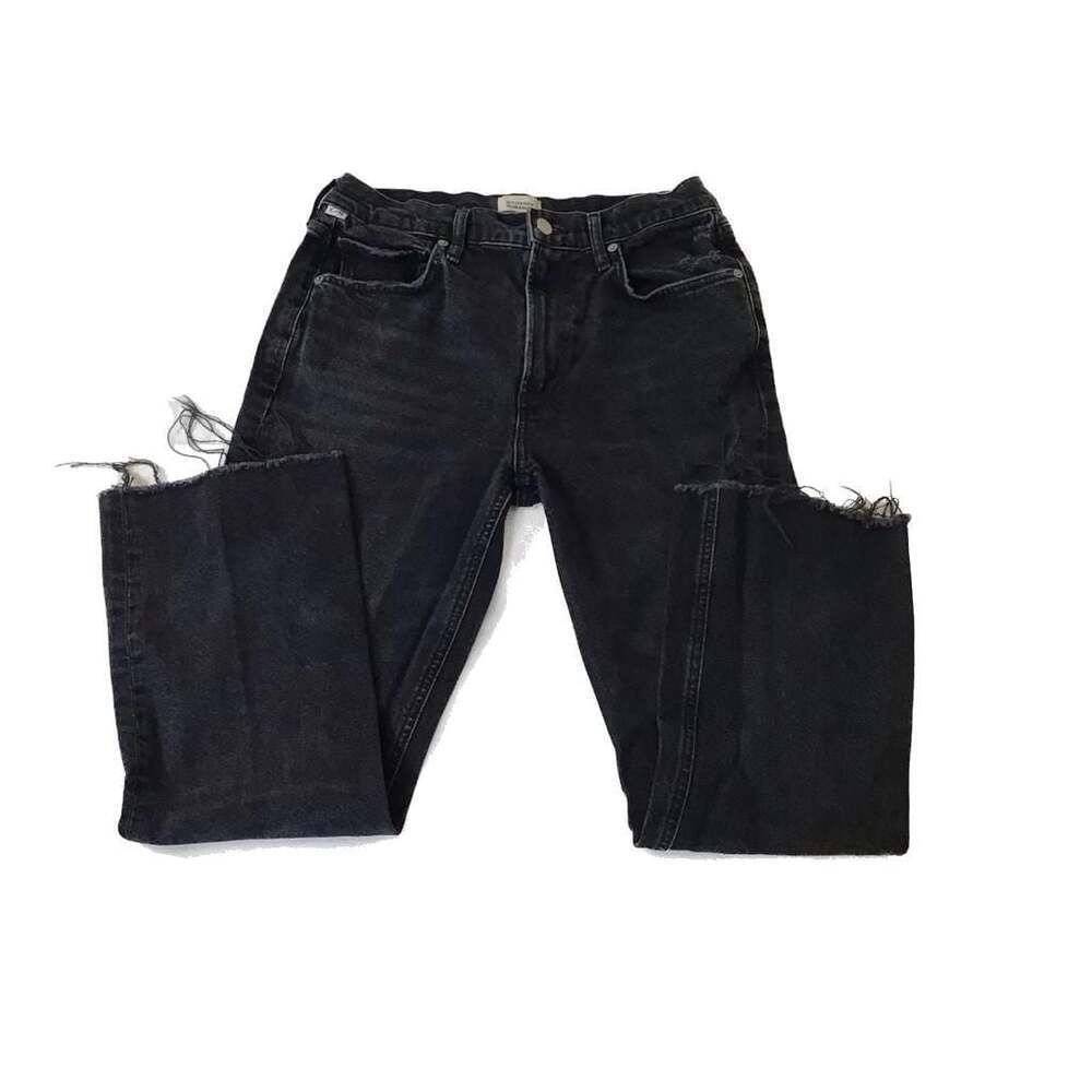 Citizens of Humanity Cropped Isola Bootcut Jeans Women’s W 28 Black Raw Hem chic